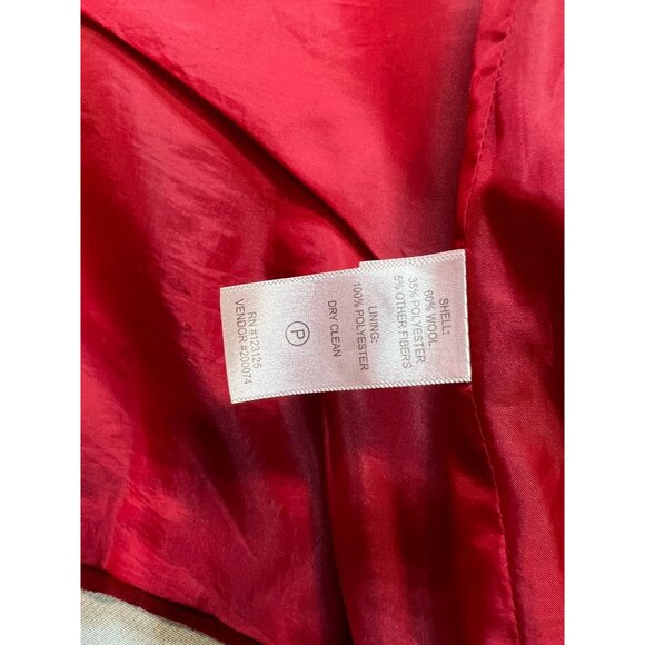 Chadwicks Women's Wool Notch Collar Button Front Long Coat Sz 12 Red Long Sleeve - Picture 4 of 12